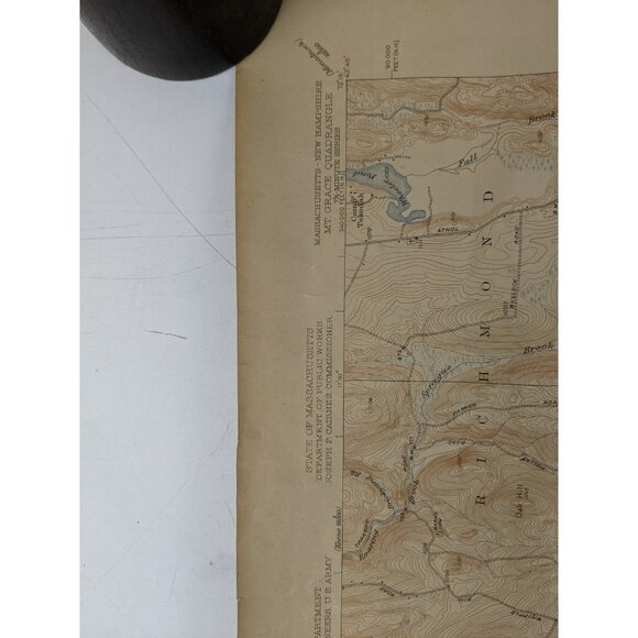 US Dept of the Interior geological Survey Map Mt Grace MA NH Vintage 1946 - Picture 7 of 13